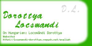 dorottya locsmandi business card